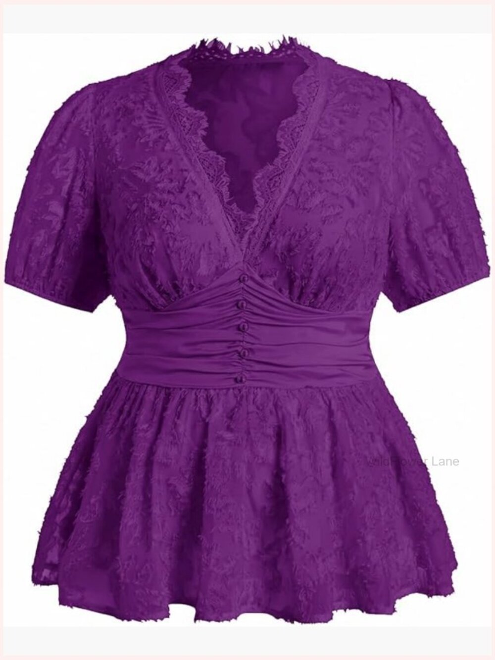 Plus Size Sexy Peplum Lace Top Floral Sheer Mesh Going Out Low Cut Short Sleeve